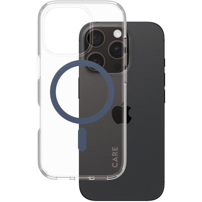 CARE by PanzerGlass CARE by PanzerGlass Flagship Case Transparent Urban Combat w. Blue MagSafe iPhone 16 Pro