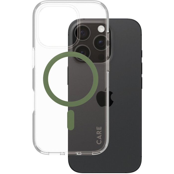 CARE by PanzerGlass CARE by PanzerGlass Flagship Case Transparent Urban Combat w. Green MagSafe iPhone 16 Pro