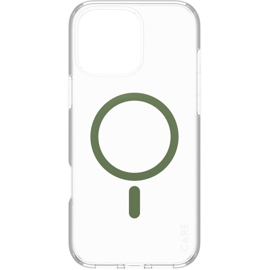 CARE by PanzerGlass PanzerGlass Urban Combat MagSafe Case voor iPhone 16 Pro Max - Transparant/Groen