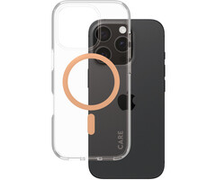 CARE by PanzerGlass PanzerGlass Urban Combat MagSafe Case voor iPhone 16 Pro - Transparant/Peachy
