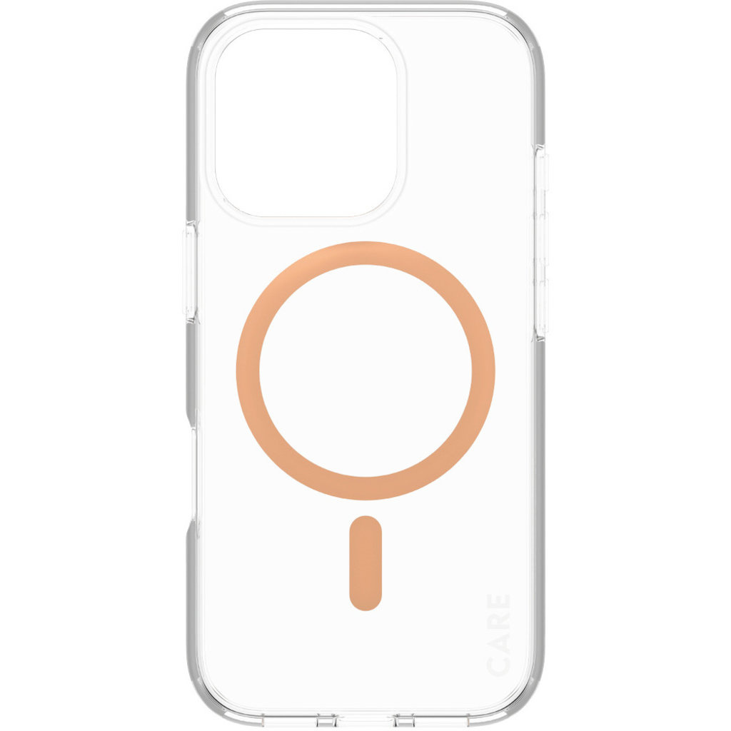 CARE by PanzerGlass PanzerGlass Urban Combat MagSafe Case iPhone 16 Pro - Transparant/Peachy