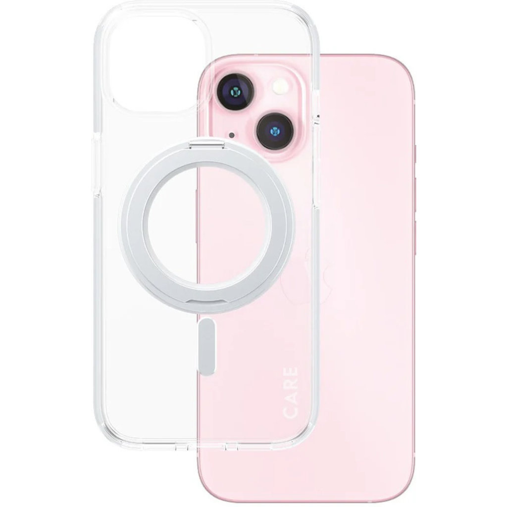 CARE by PanzerGlass CARE by PanzerGlass Feature Case Transparent w. Silver Kickstand & MagSafe iPhone15