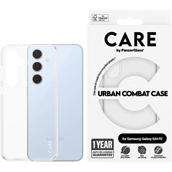 CARE by PanzerGlass PanzerGlass Urban Combat Case voor Samsung Galaxy S24 FE - Transparant