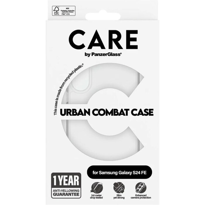 CARE by PanzerGlass PanzerGlass Urban Combat Case voor Samsung Galaxy S24 FE - Transparant