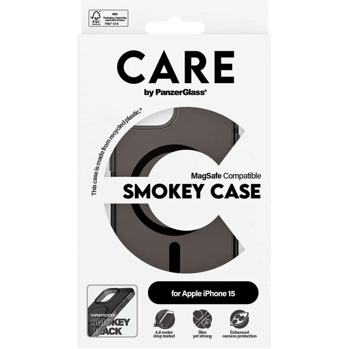 CARE by PanzerGlass CARE by PanzerGlass Flagship Case Smokey Urban Combat w. Black MagSafe iPhone 15