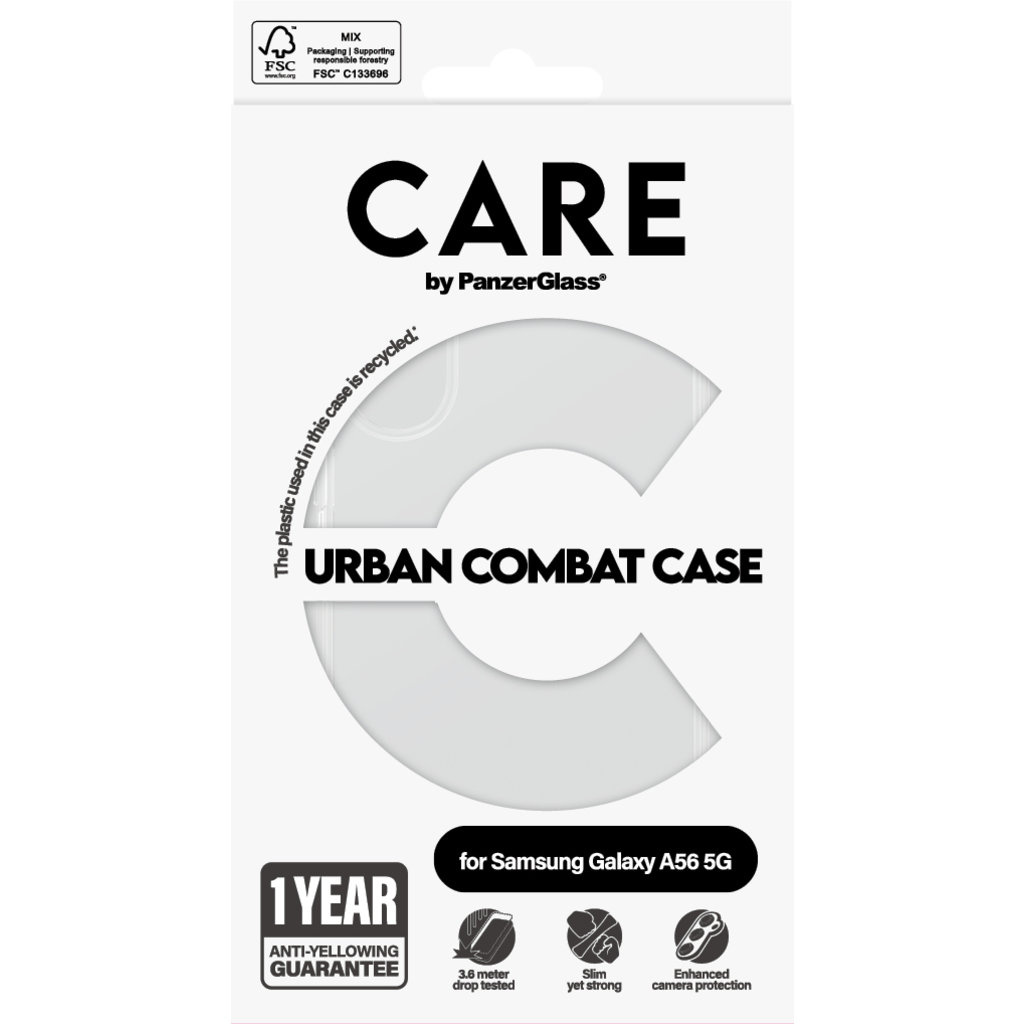 CARE by PanzerGlass PanzerGlass CARE Urban Combat Case voor Samsung Galaxy A56 - Transparant, foto 4 van 5