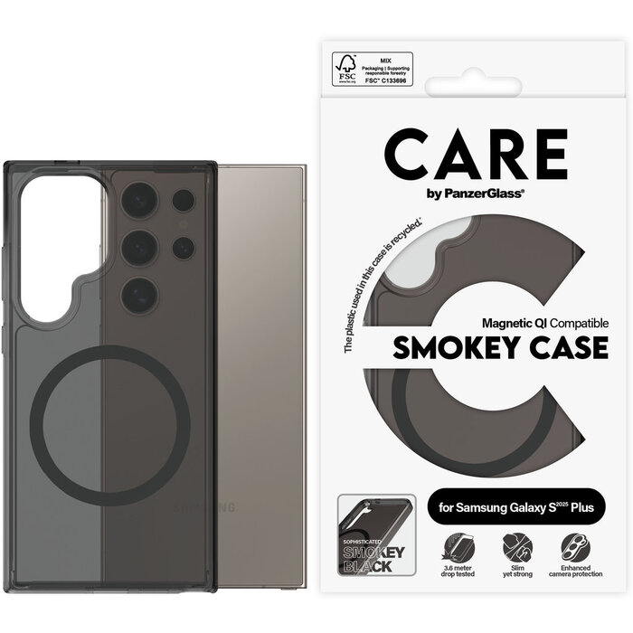CARE by PanzerGlass CARE by PanzerGlass Flagship Case Smokey Urban Combat w. Black QI Module Samsung S25 Ultra