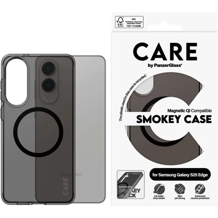 CARE by PanzerGlass CARE by PanzerGlass Flagship Case Urban Smokey Combat w. Black QI Module Samsung S25 Edge