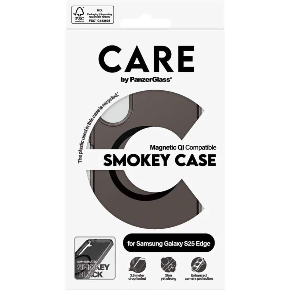 CARE by PanzerGlass CARE by PanzerGlass Flagship Case Urban Smokey Combat w. Black QI Module Samsung S25 Edge, foto 4 van 5