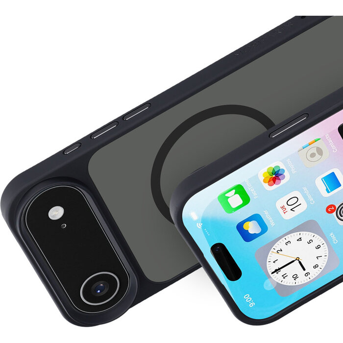 Mobiparts Mobiparts Hardcover voor iPhone Air - MagSafe Compatibel - Satijn Zwart