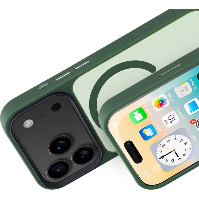 Mobiparts Mobiparts MagSafe Hardcover voor iPhone 17 Pro - Satijn Groen