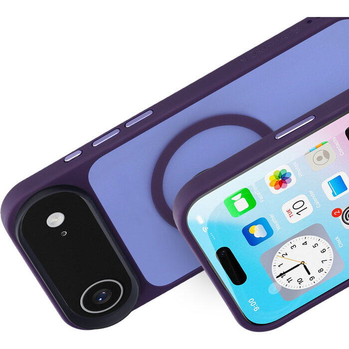 Mobiparts Mobiparts Hardcover voor iPhone - Satijnpaars - MagSafe Compatibel