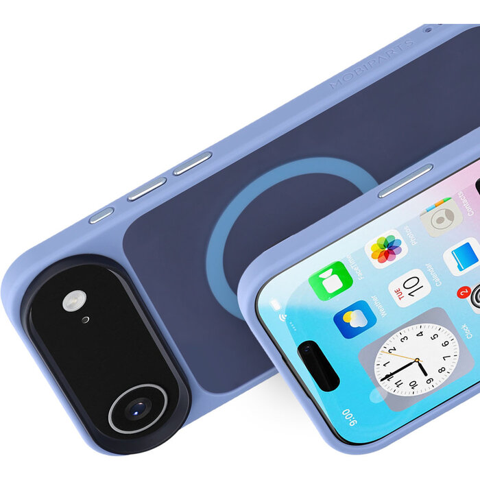 Mobiparts Mobiparts Hardcover Air Satin iPhone Hoesje - MagSafe - Lichtblauw