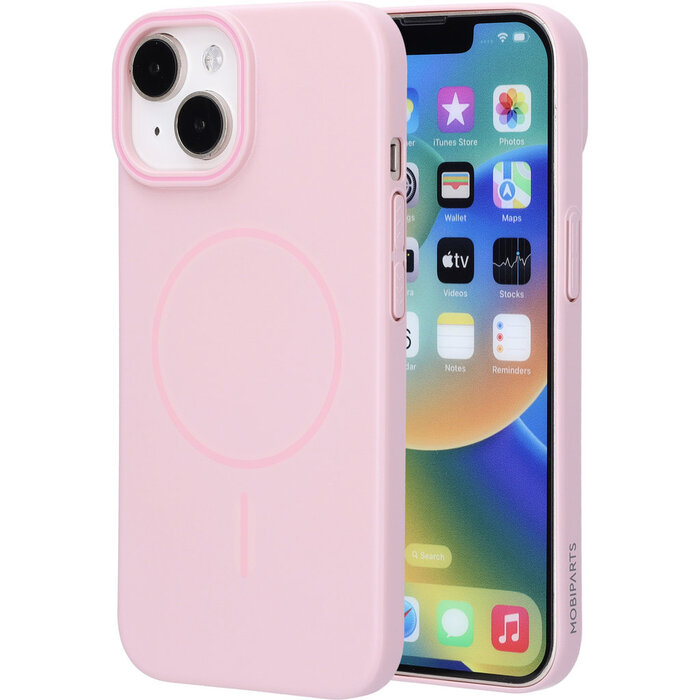 Mobiparts Mobiparts Slim Line Case voor iPhone 15 - MagSafe - Blush Pink