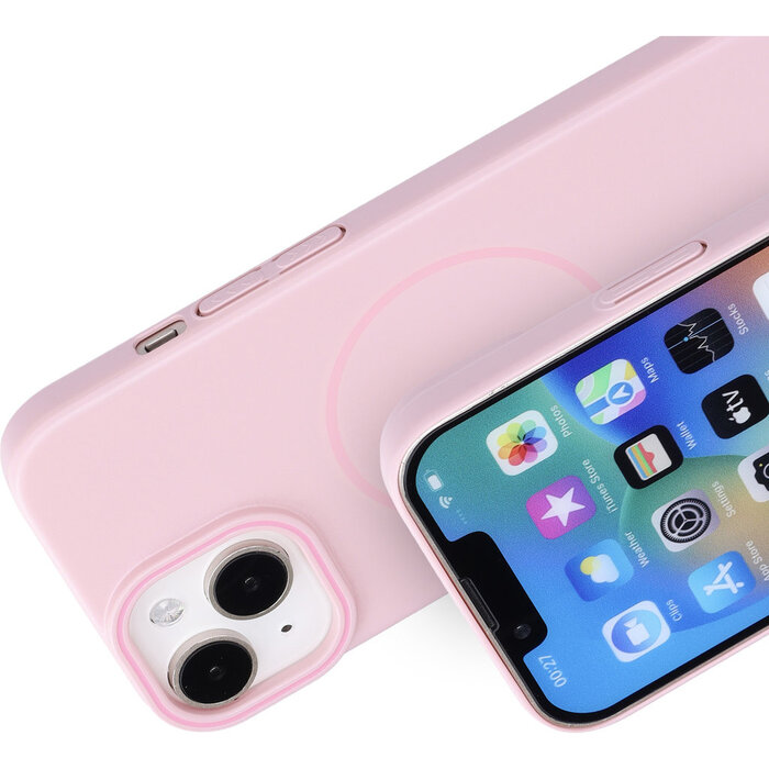 Mobiparts Mobiparts Slim Line Case voor iPhone 15 - MagSafe - Blush Pink