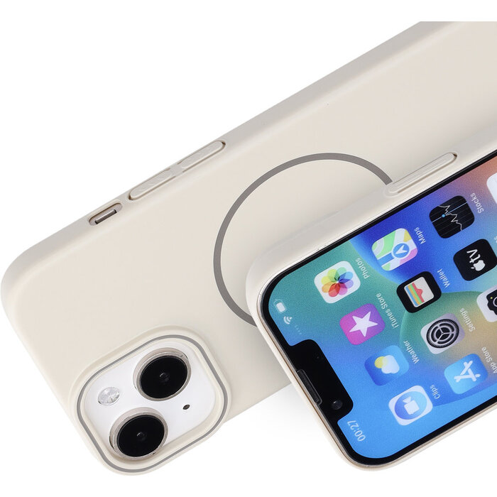 Mobiparts Mobiparts Slim Line Case voor iPhone 15 / 14 - MagSafe - Off White