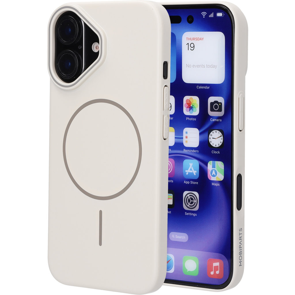 Mobiparts Mobiparts Slim Line Case iPhone 16 - MagSafe Compatibel - Off White