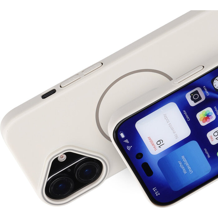 Mobiparts Mobiparts Slim Line Case iPhone 16 - MagSafe Compatibel - Off White