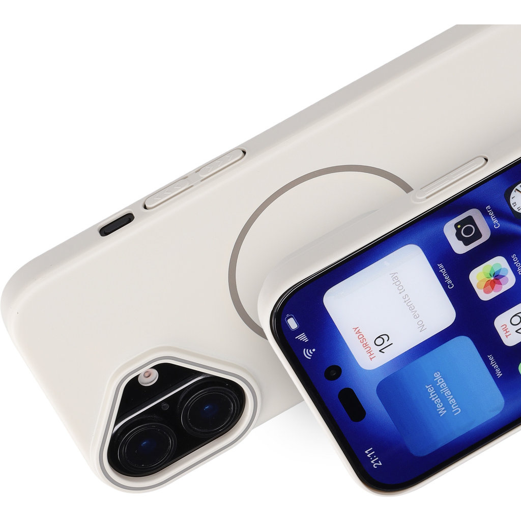 Mobiparts Mobiparts Slim Line Case iPhone 16 - MagSafe Compatibel - Off White