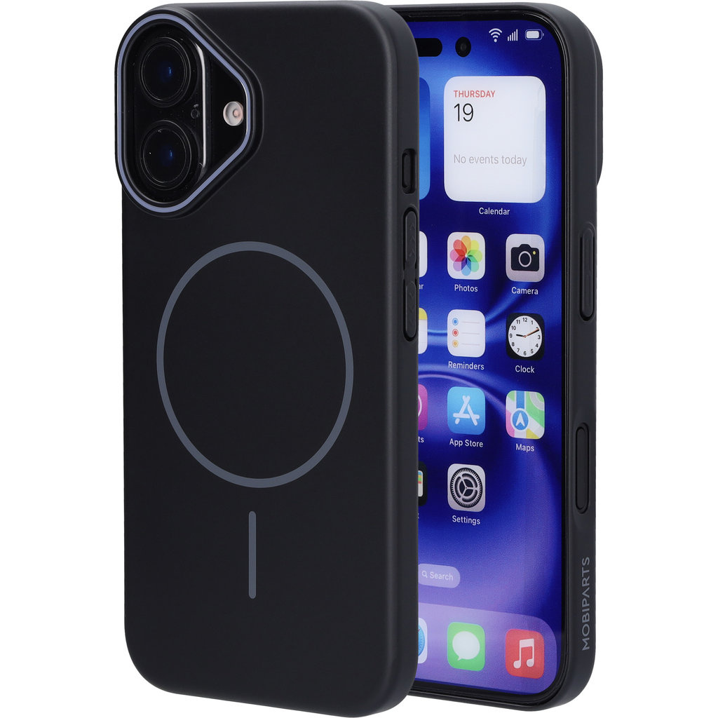 Mobiparts Mobiparts Slim Line Case voor iPhone 16 - MagSafe - Onyx Black