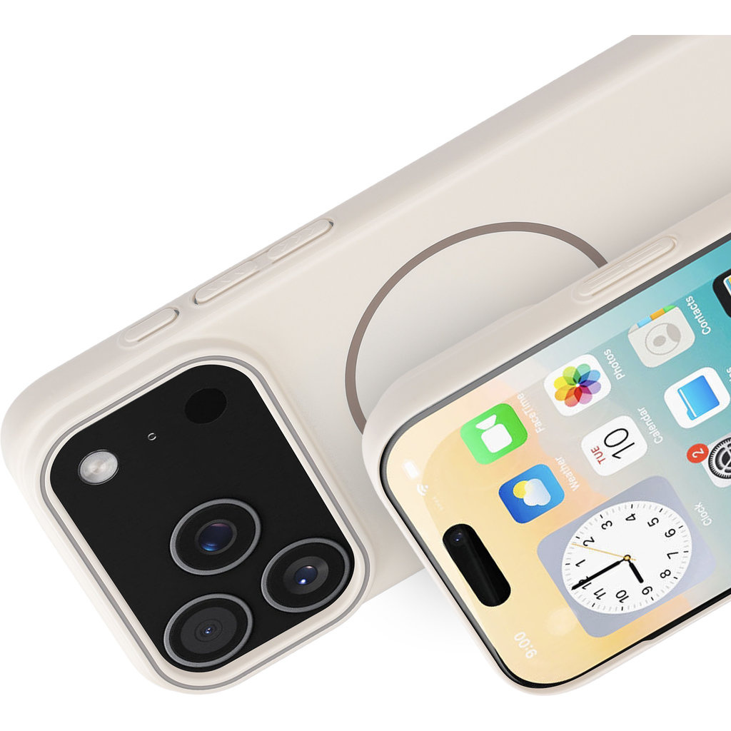 Mobiparts Mobiparts Slim Line Case voor iPhone 17 Pro - MagSafe - Off White