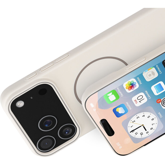 Mobiparts Mobiparts Slim Line Case voor Apple iPhone 17 Pro Max - MagSafe - Off White