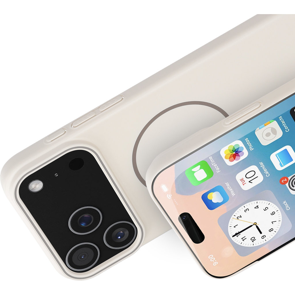 Mobiparts Mobiparts Slim Line Case voor Apple iPhone 17 Pro Max - MagSafe - Off White