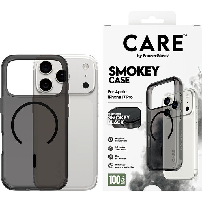 CARE by PanzerGlass PanzerGlass Urban Explorer MagSafe Hoesje voor iPhone 17 Pro - Smokey Black
