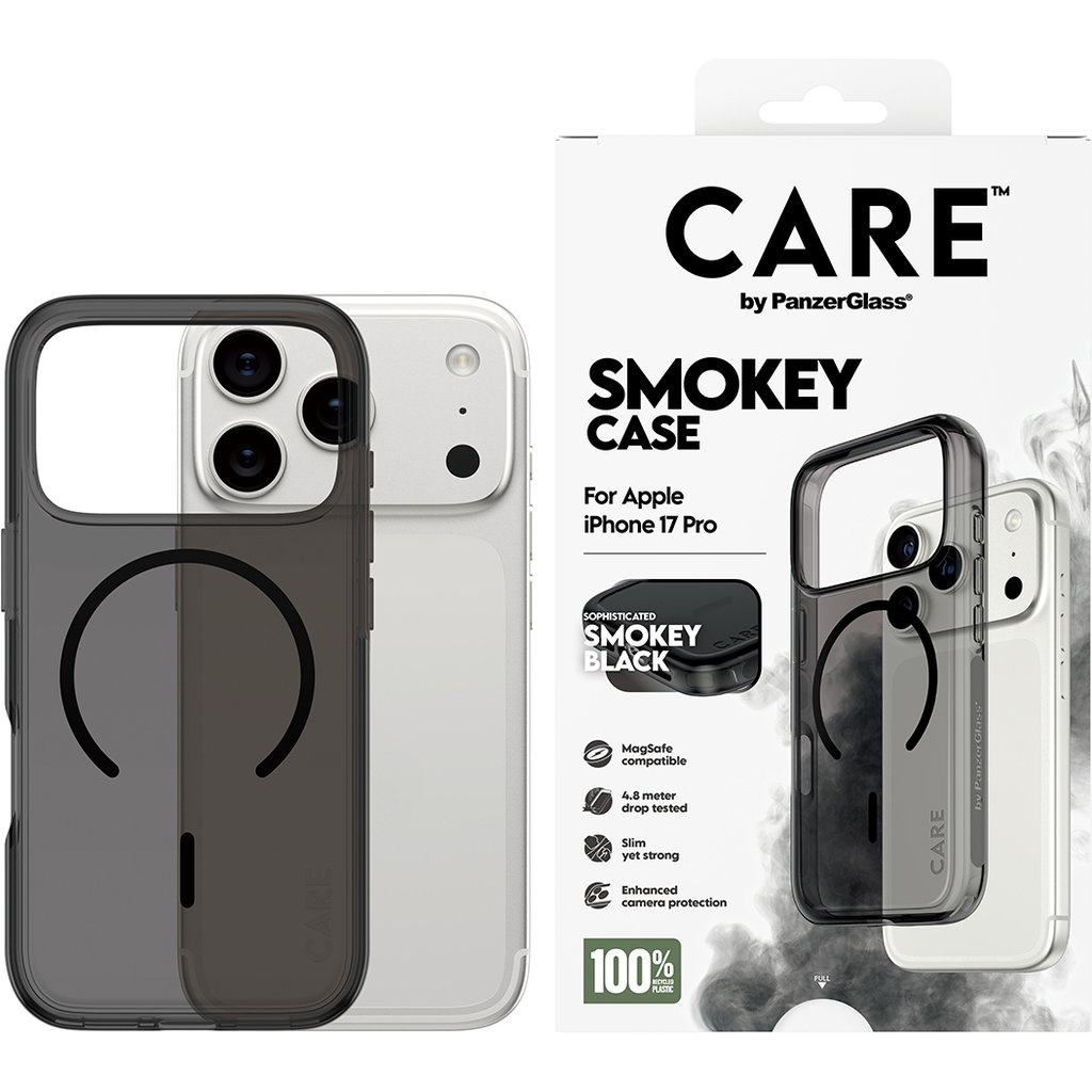 CARE by PanzerGlass PanzerGlass Urban Explorer MagSafe Hoesje voor iPhone 17 Pro - Smokey Black