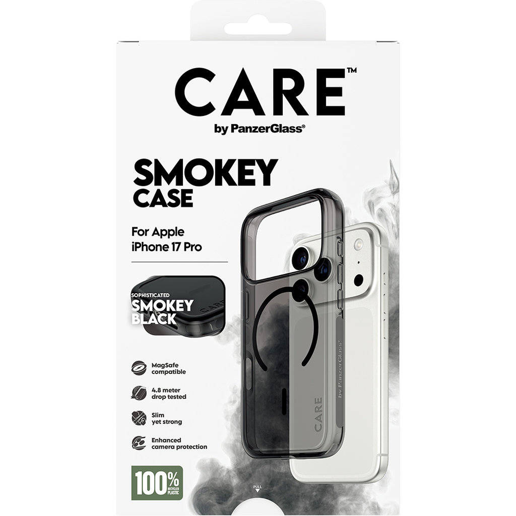 CARE by PanzerGlass PanzerGlass Urban Explorer MagSafe Hoesje voor iPhone 17 Pro - Smokey Black
