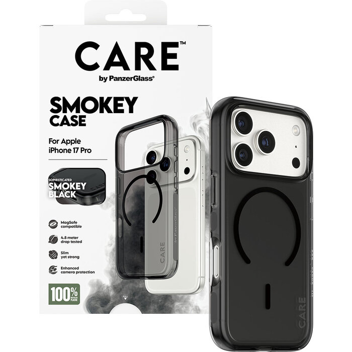 CARE by PanzerGlass PanzerGlass Urban Explorer MagSafe Hoesje voor iPhone 17 Pro - Smokey Black
