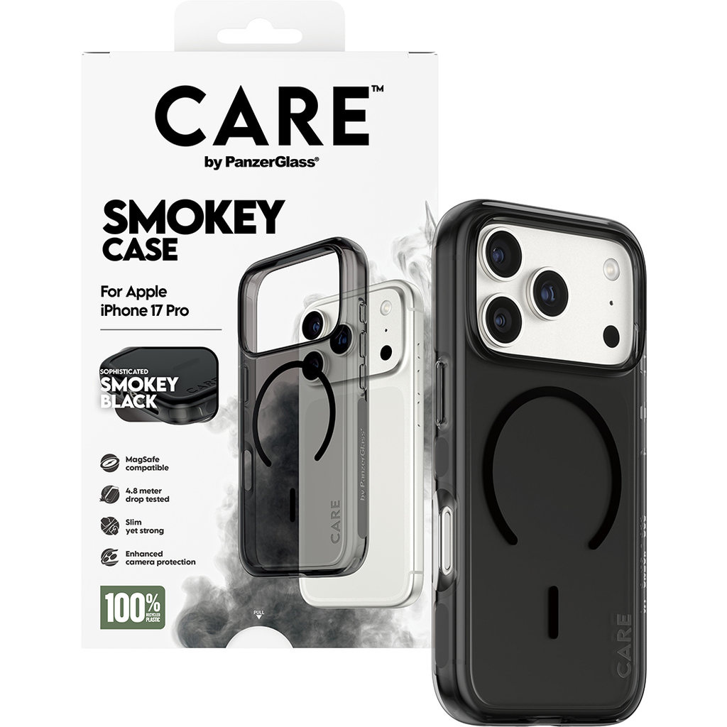 CARE by PanzerGlass PanzerGlass Urban Explorer MagSafe Hoesje voor iPhone 17 Pro - Smokey Black
