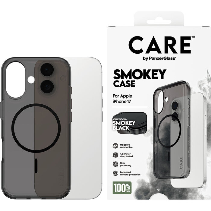 CARE by PanzerGlass PanzerGlass Urban Explorer iPhone 17 Hoesje - MagSafe - Smokey Black