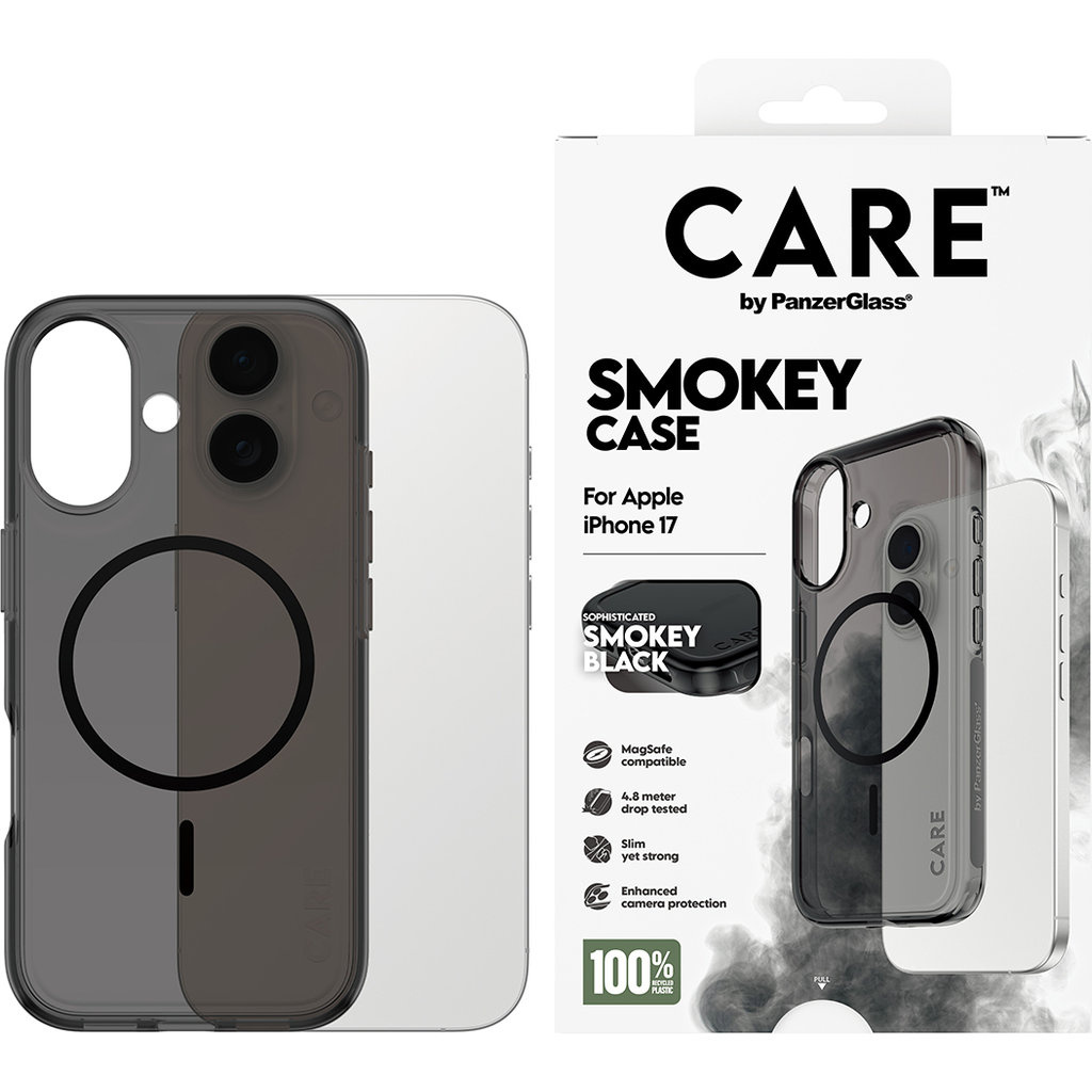 CARE by PanzerGlass PanzerGlass Urban Explorer iPhone 17 Hoesje - MagSafe - Smokey Black