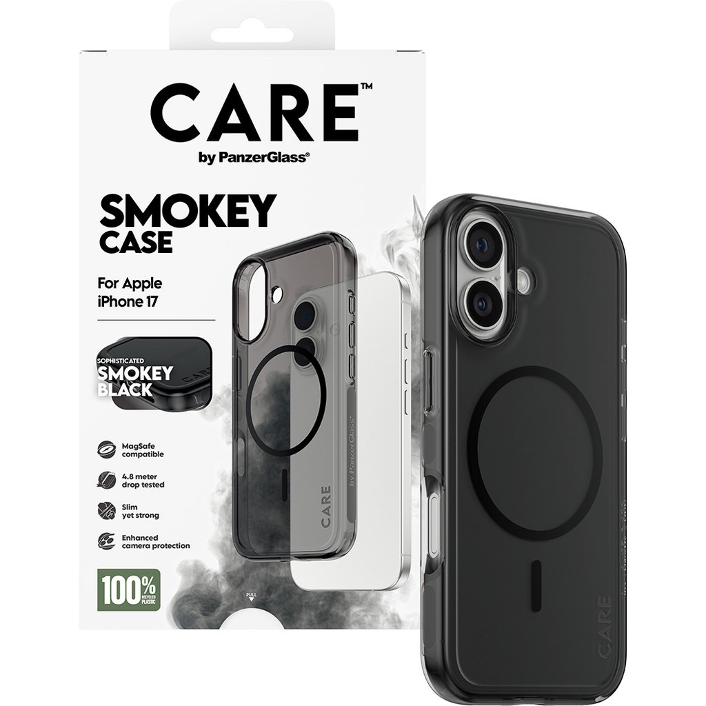 CARE by PanzerGlass PanzerGlass Urban Explorer iPhone 17 Hoesje - MagSafe - Smokey Black