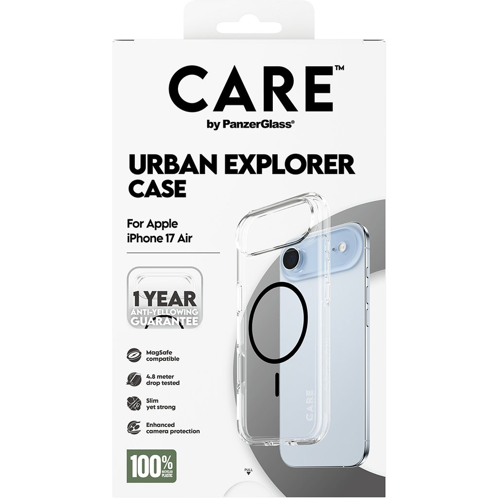 CARE by PanzerGlass PanzerGlass Urban Explorer MagSafe Case voor iPhone Air - Transparant/Zwart