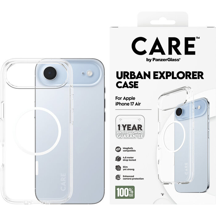 CARE by PanzerGlass PanzerGlass CARE Urban Explorer MagSafe Hoesje voor iPhone Air - Transparant