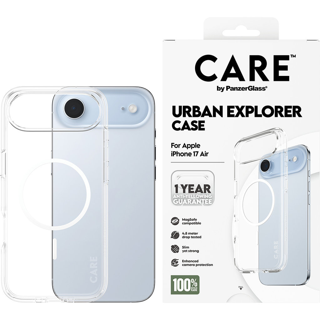 CARE by PanzerGlass PanzerGlass CARE Urban Explorer MagSafe Hoesje voor iPhone Air - Transparant