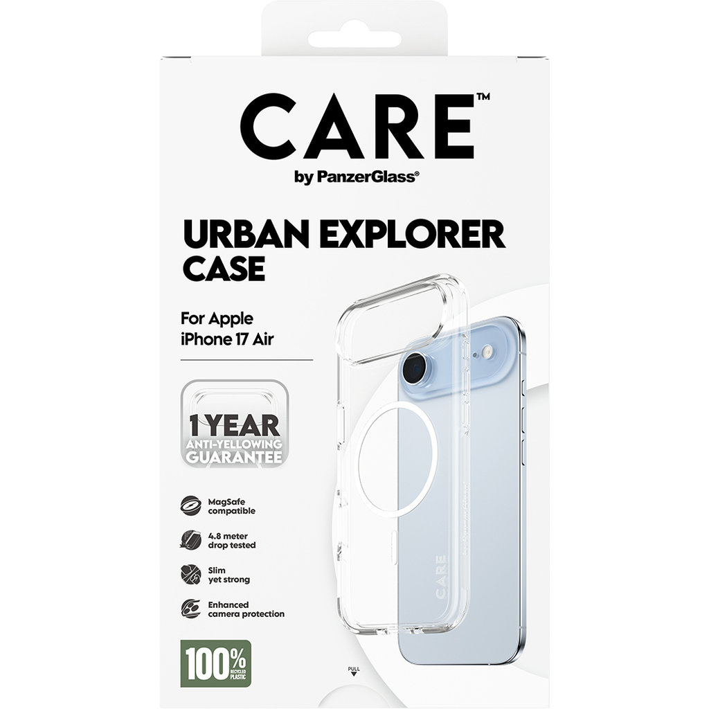CARE by PanzerGlass PanzerGlass CARE Urban Explorer MagSafe Hoesje voor iPhone Air - Transparant