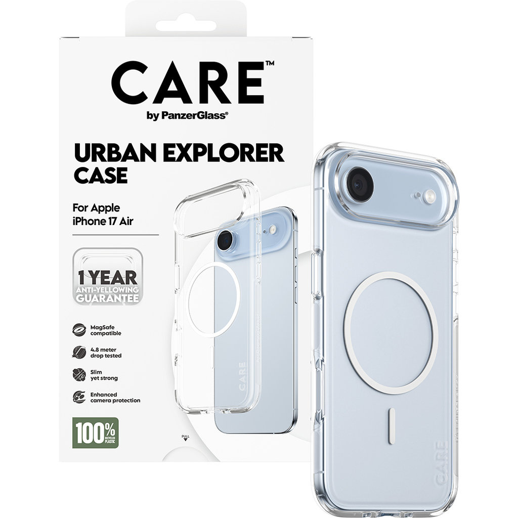 CARE by PanzerGlass PanzerGlass CARE Urban Explorer MagSafe Hoesje voor iPhone Air - Transparant