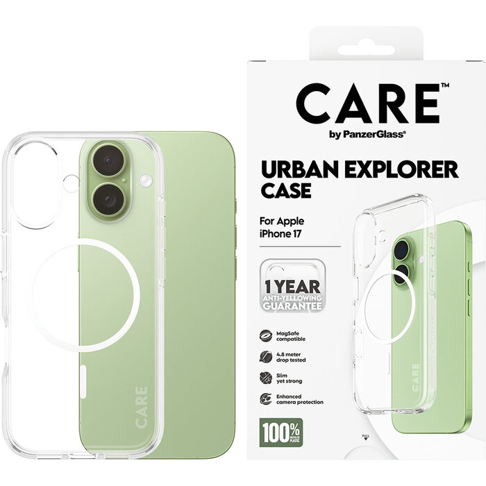 CARE by PanzerGlass PanzerGlass Urban Explorer MagSafe Hoesje voor iPhone 17 - Transparant/Wit