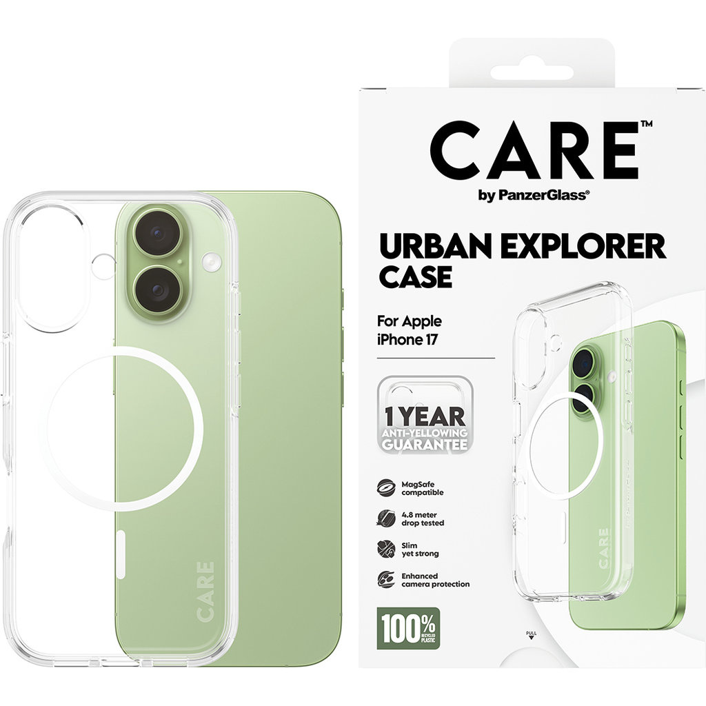 CARE by PanzerGlass PanzerGlass Urban Explorer MagSafe Hoesje voor iPhone 17 - Transparant/Wit, foto 2 van 5