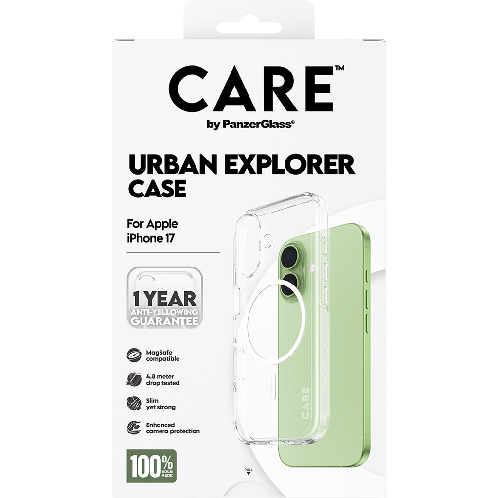 CARE by PanzerGlass PanzerGlass Urban Explorer MagSafe Hoesje voor iPhone 17 - Transparant/Wit, foto 3 van 5