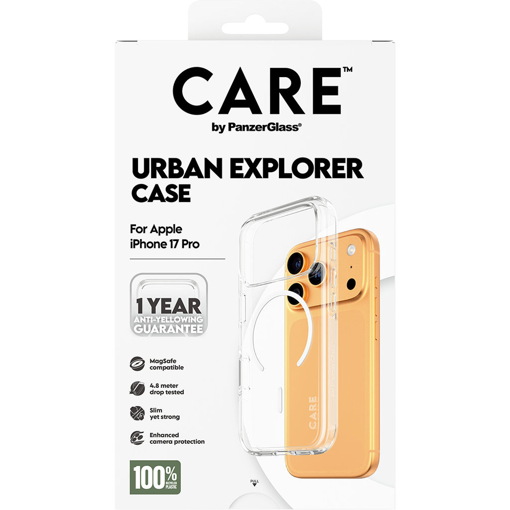 CARE by PanzerGlass PanzerGlass Urban Explorer MagSafe Hoesje voor iPhone 17 Pro - Transparant