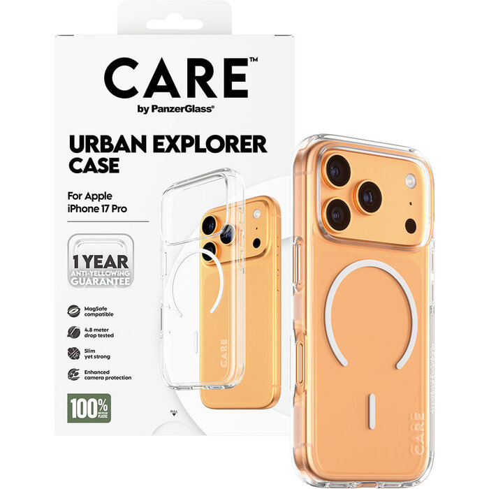 CARE by PanzerGlass PanzerGlass Urban Explorer MagSafe Hoesje voor iPhone 17 Pro - Transparant