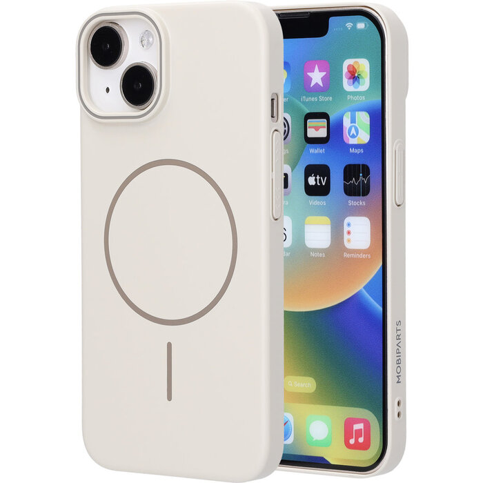 Mobiparts Mobiparts Slim Line Case Apple iPhone 14 (MagSafe Compatible) Off White