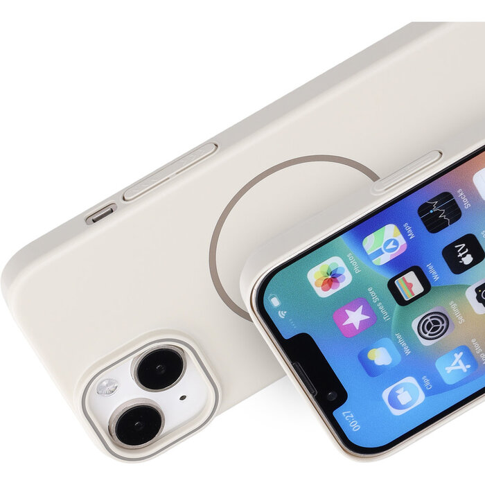 Mobiparts Mobiparts Slim Line Case Apple iPhone 14 (MagSafe Compatible) Off White