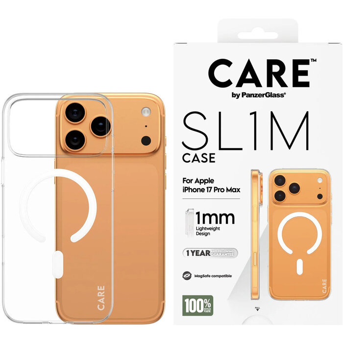 CARE by PanzerGlass PanzerGlass SL1M MagSafe Case voor iPhone 17 Pro Max - Transparant