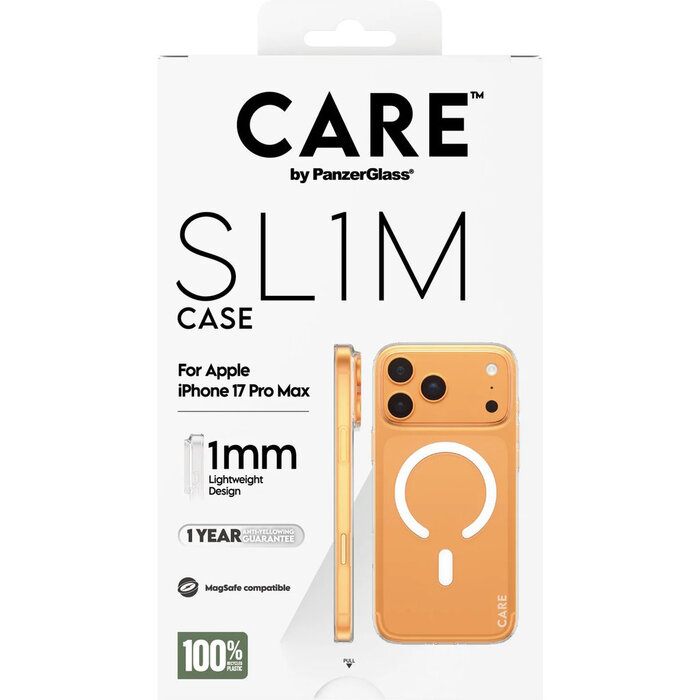 CARE by PanzerGlass PanzerGlass SL1M MagSafe Case voor iPhone 17 Pro Max - Transparant