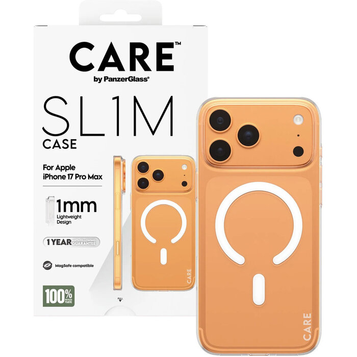 CARE by PanzerGlass PanzerGlass SL1M MagSafe Case voor iPhone 17 Pro Max - Transparant